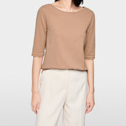 Half-sleeved T-shirt with ribbon details