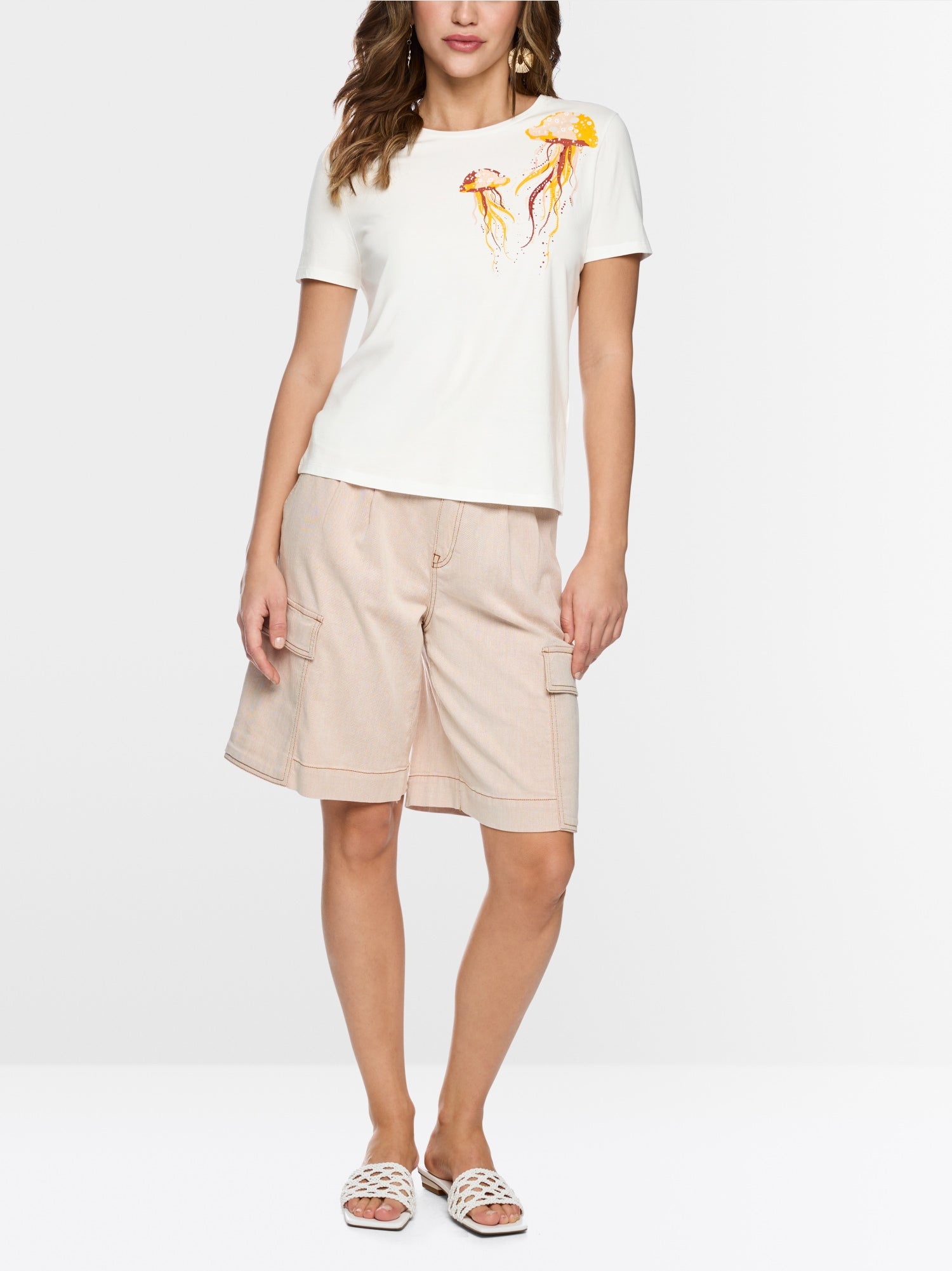 Cotton shirt with jellyfish motif