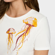 Cotton shirt with jellyfish motif