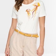 Cotton shirt with jellyfish motif