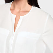 Casual blouse with concealed buttoning