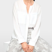Casual blouse with concealed buttoning