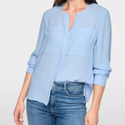 Casual blouse with concealed buttoning