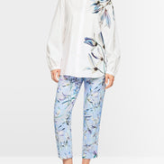 Long blouse with lily print