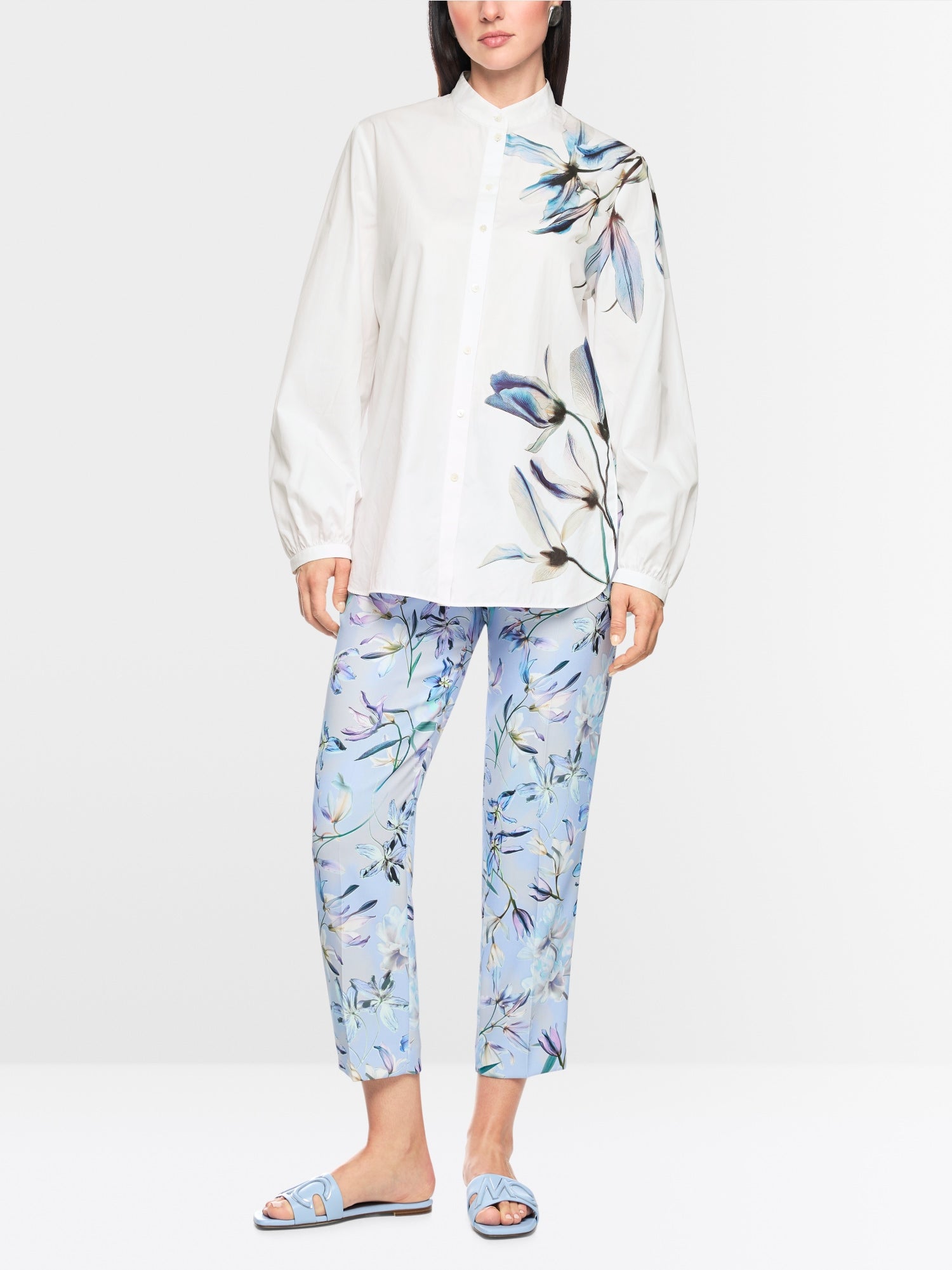 Long blouse with lily print