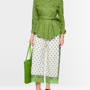 Linen-viscose blend safari blouse