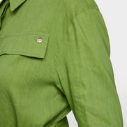 Linen-viscose blend safari blouse