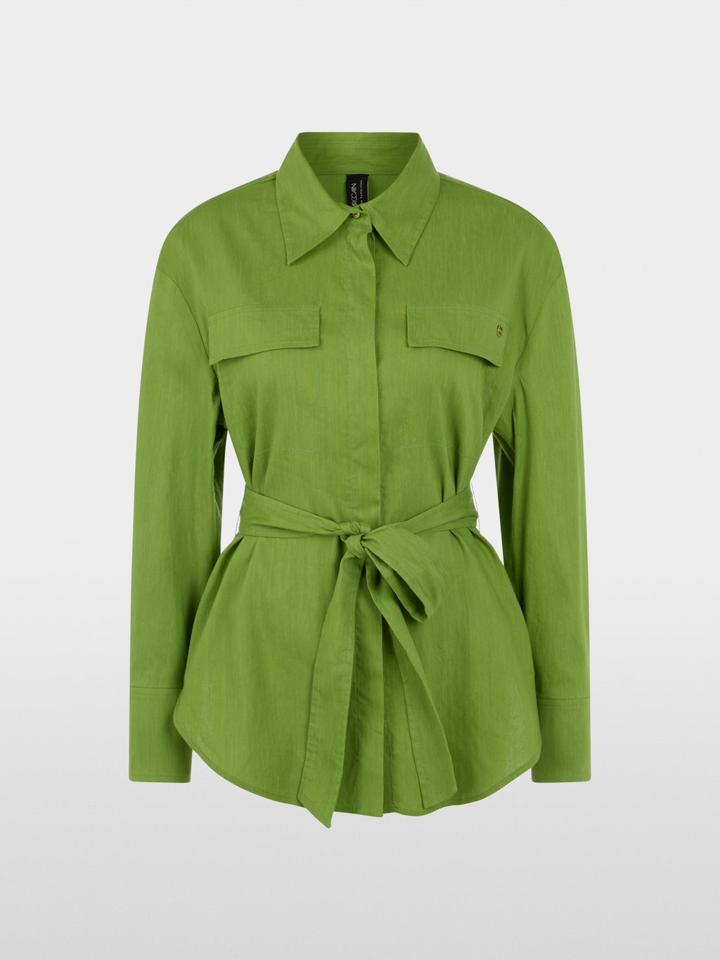 Linen-viscose blend safari blouse