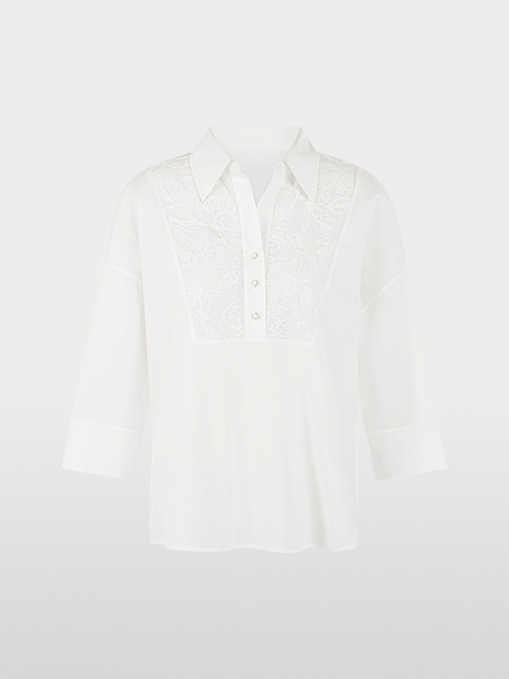 Blouse shirt with floral embroidery