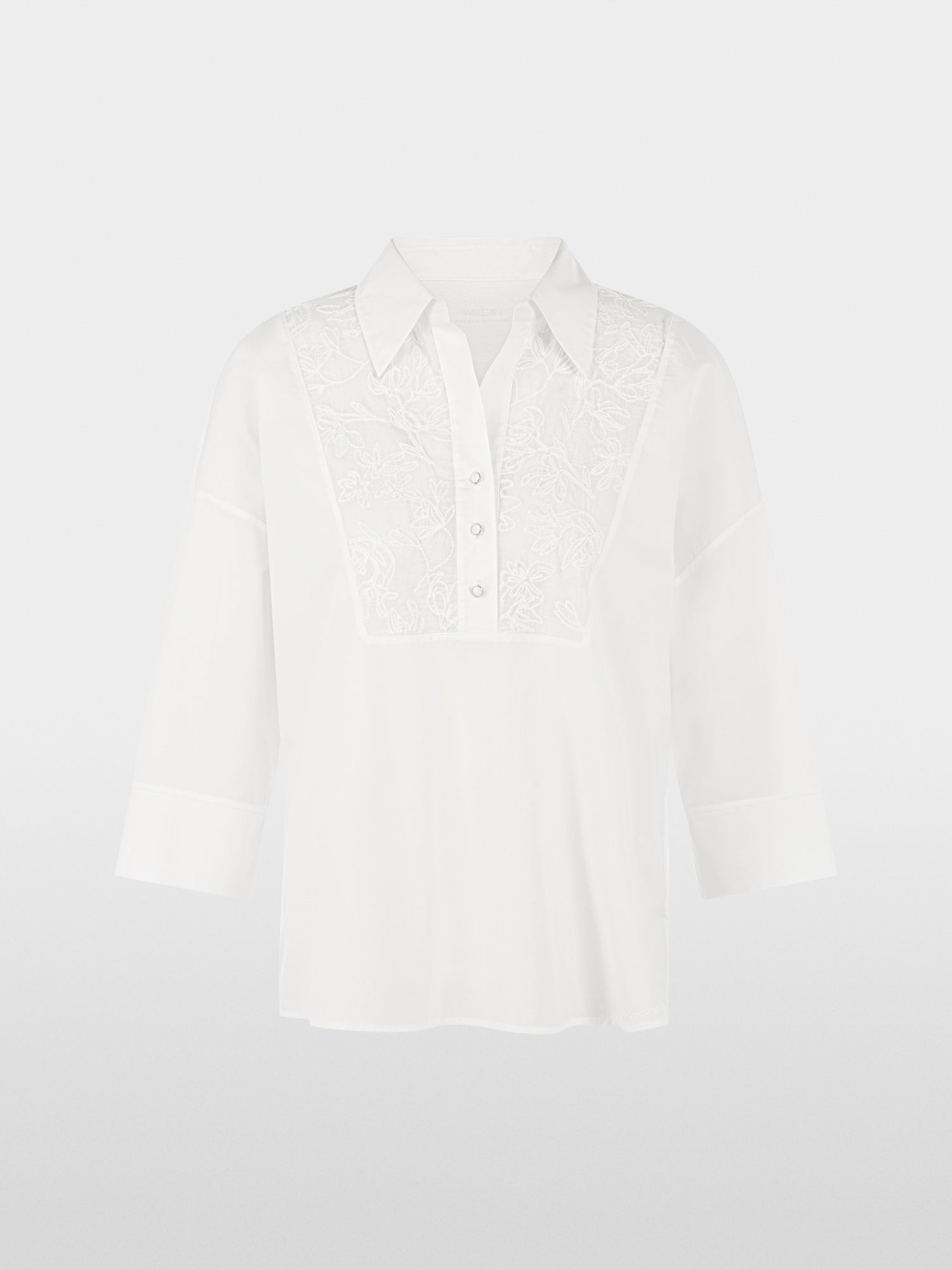 Blouse shirt with floral embroidery