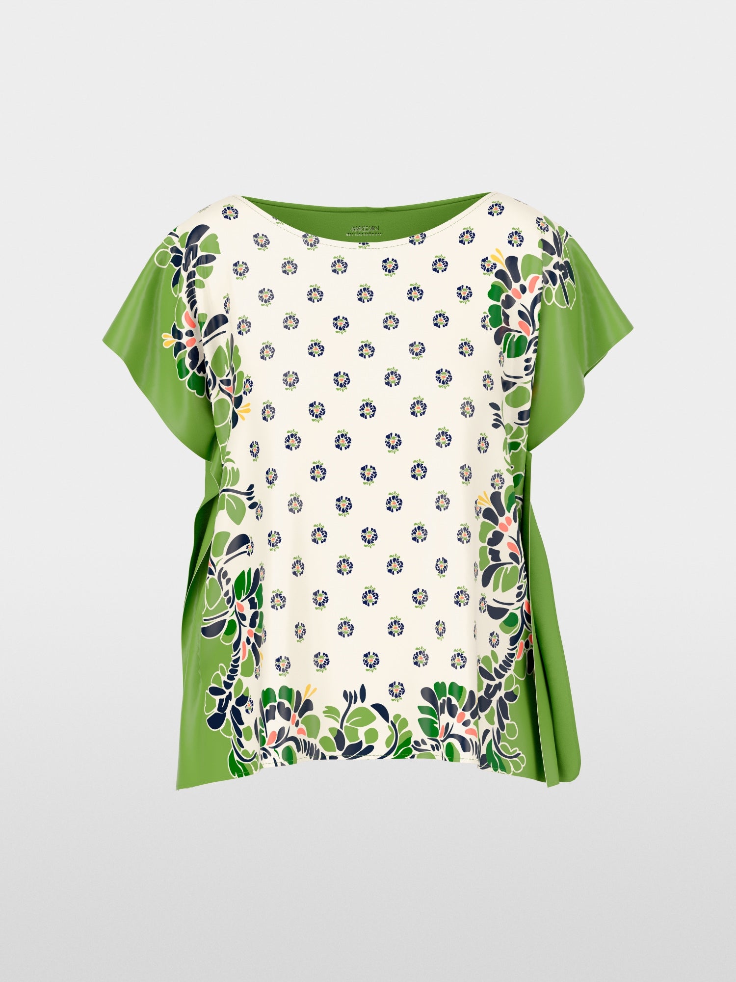 Blouse-style top with hibiscus print