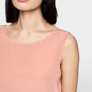 Silk top with lace and colour blocking