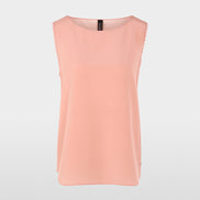 Silk top with lace and colour blocking