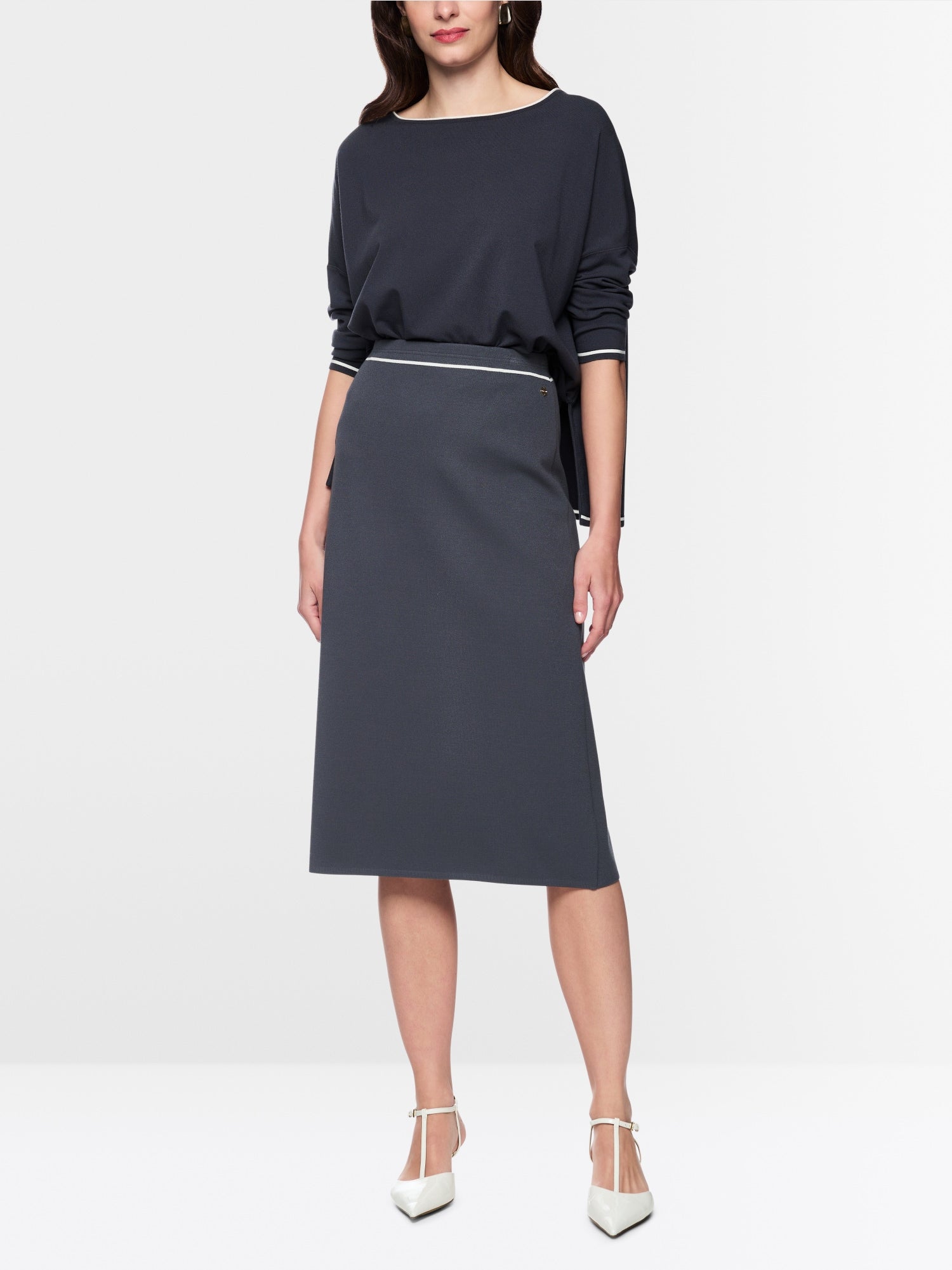 ‘Rethink Together’ fine knit midi skirt