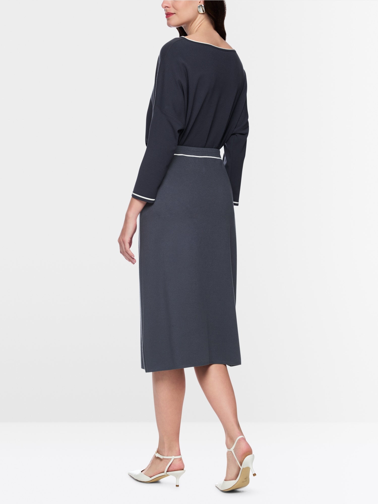 ‘Rethink Together’ fine knit midi skirt