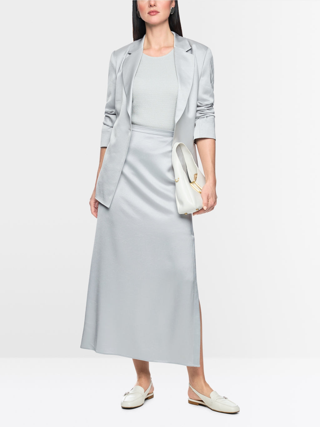 Midi skirt with silky sheen