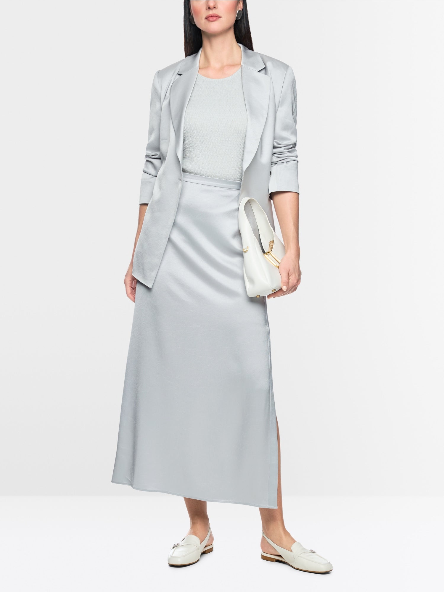 Midi skirt with silky sheen