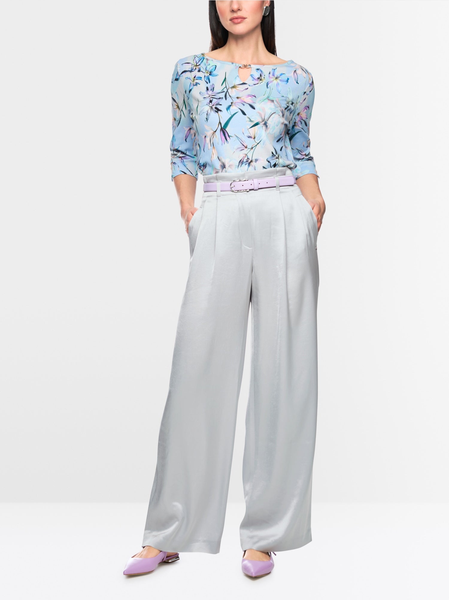 WICHTIA wide fit pleated trousers