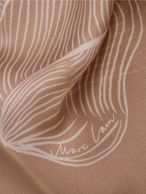 Silk scarf with subtle floral print