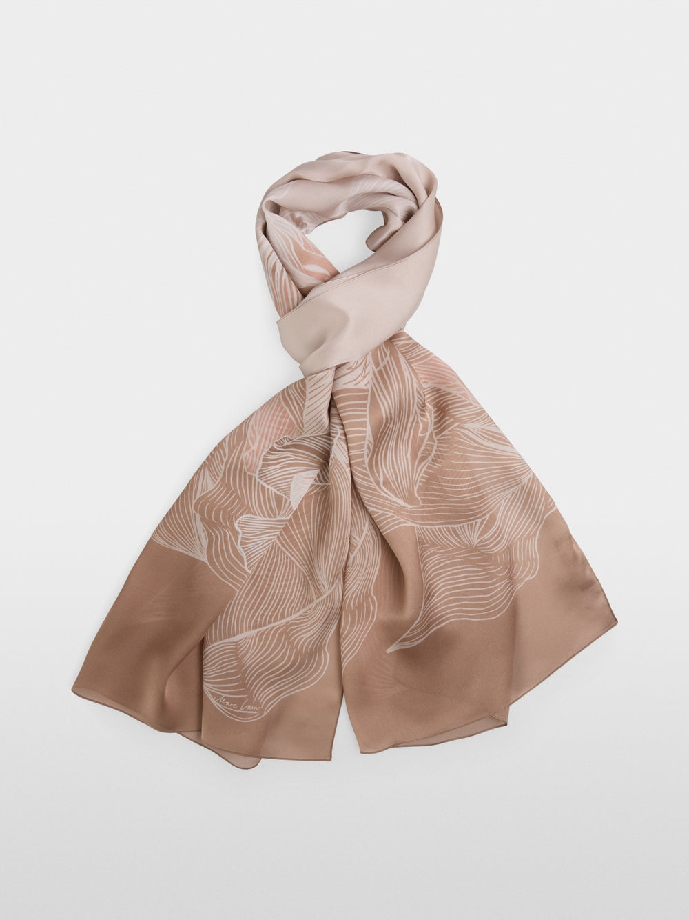 Silk scarf with subtle floral print