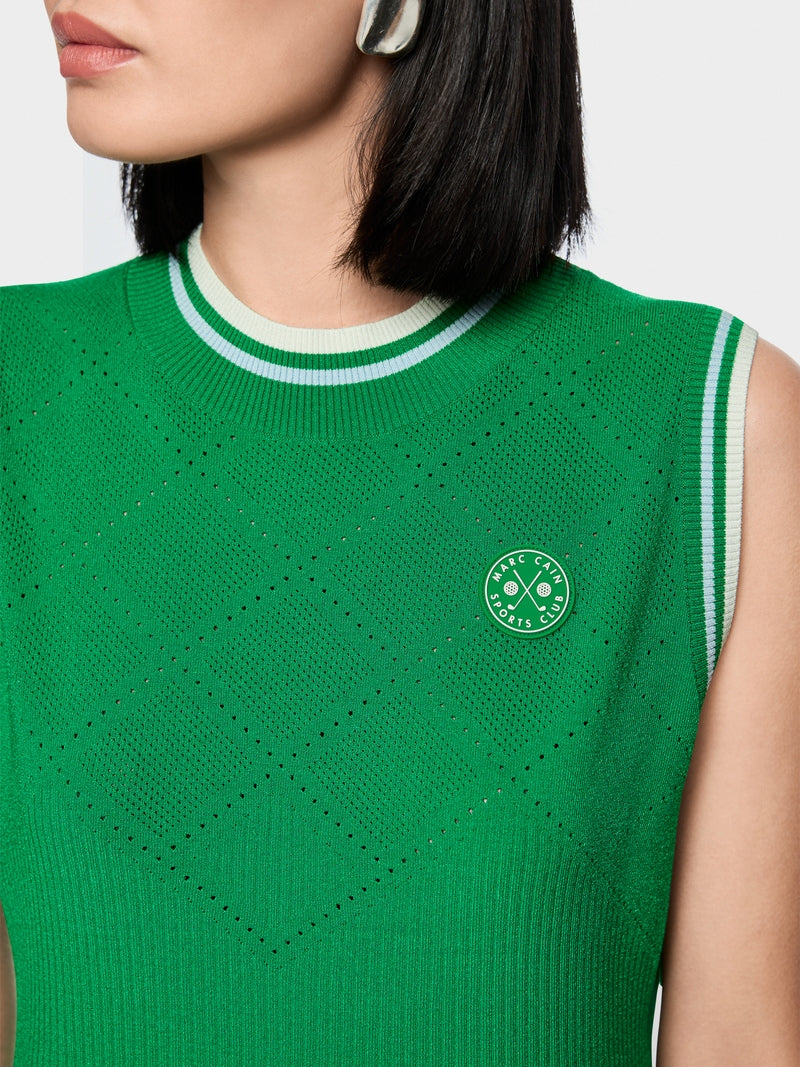 Openwork mini dress in a viscose blend