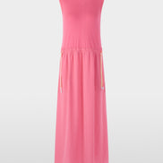 Sleeveless midi dress with drawstring