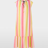 Striped midi dress with flounce