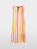 Striped midi dress with flounce