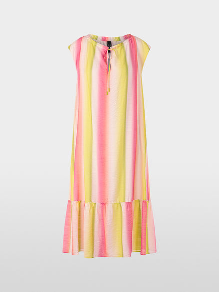 Striped midi dress with flounce