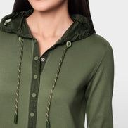 Sporty dress with hood