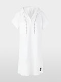 Shirt dress with hood