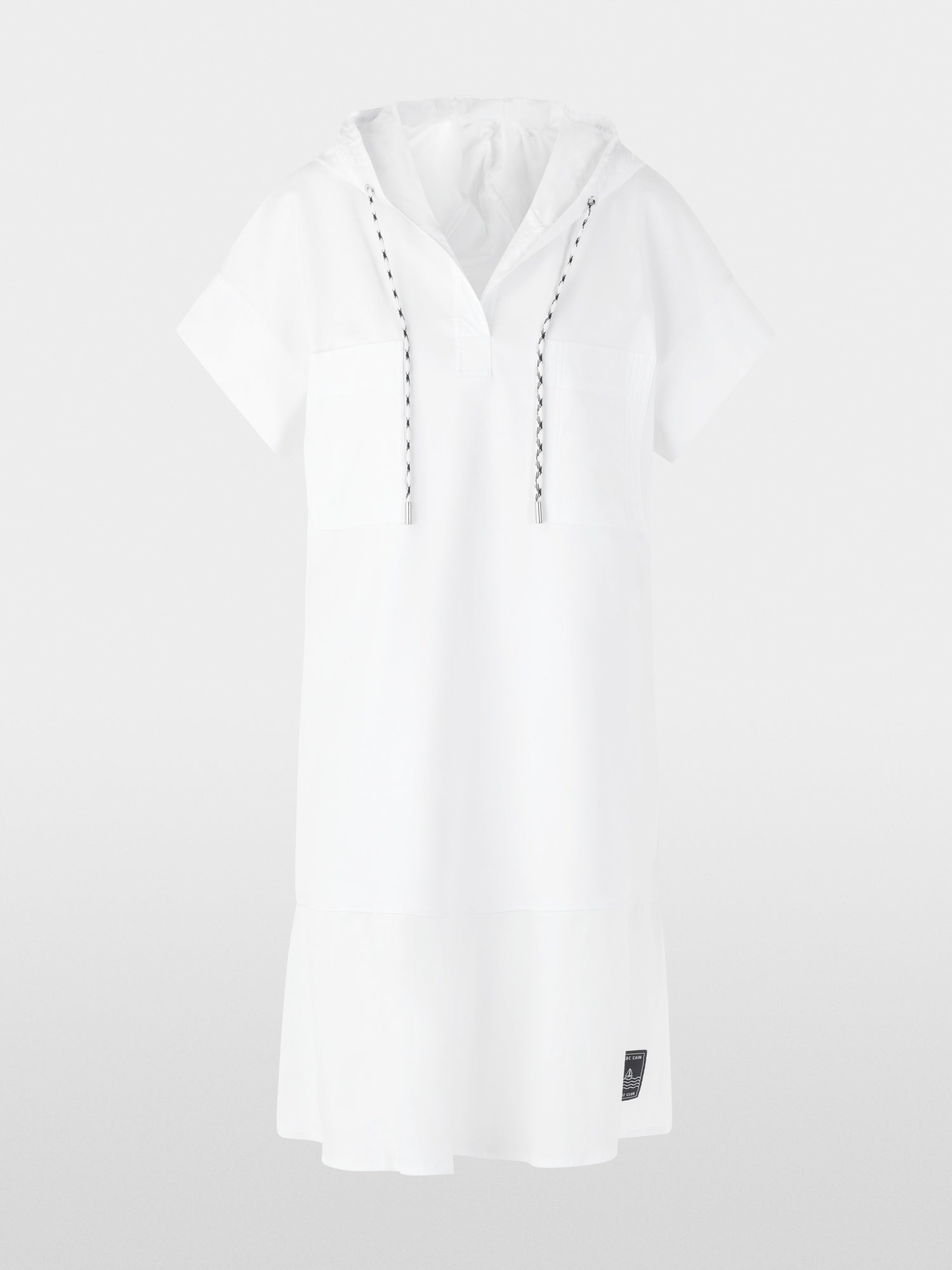 Shirt dress with hood