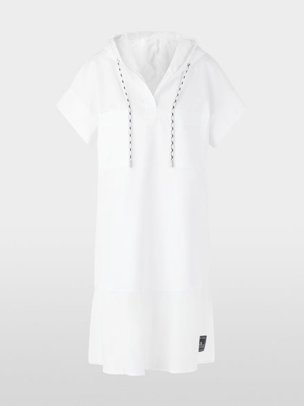 Shirt dress with hood