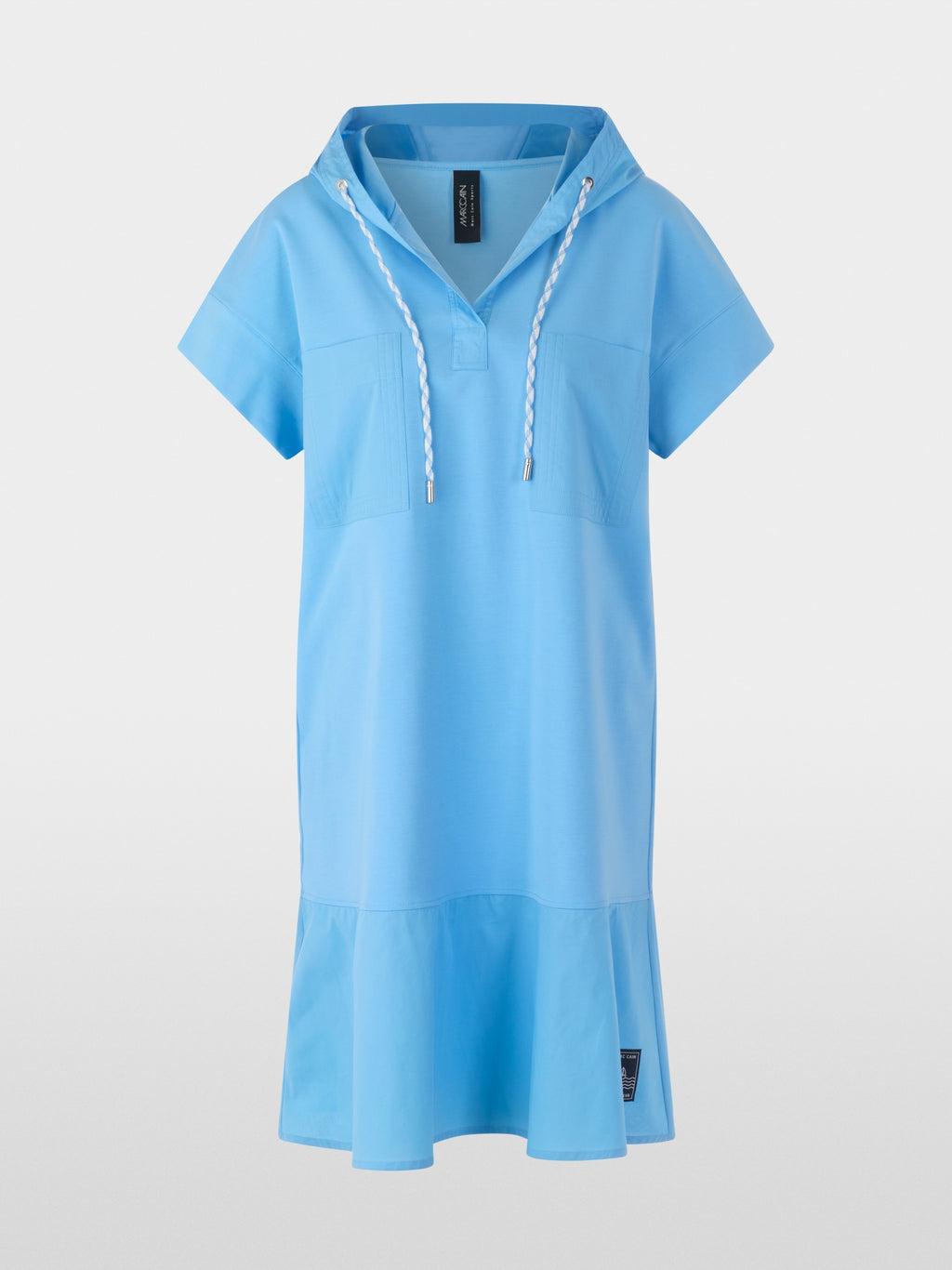 Shirt dress with hood