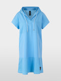 Shirt dress with hood