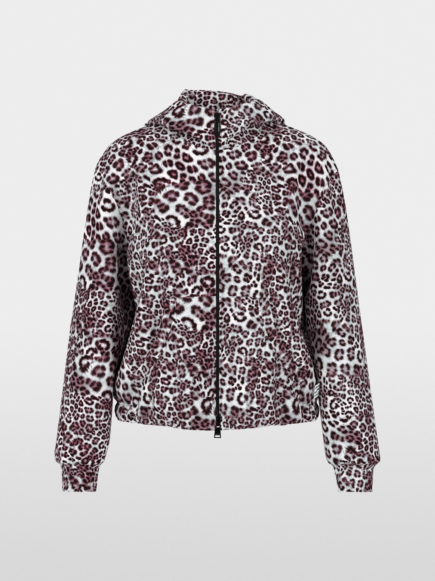 Jersey jacket with leopard print