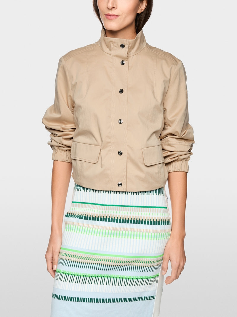 Short cotton jacket with mesh lining