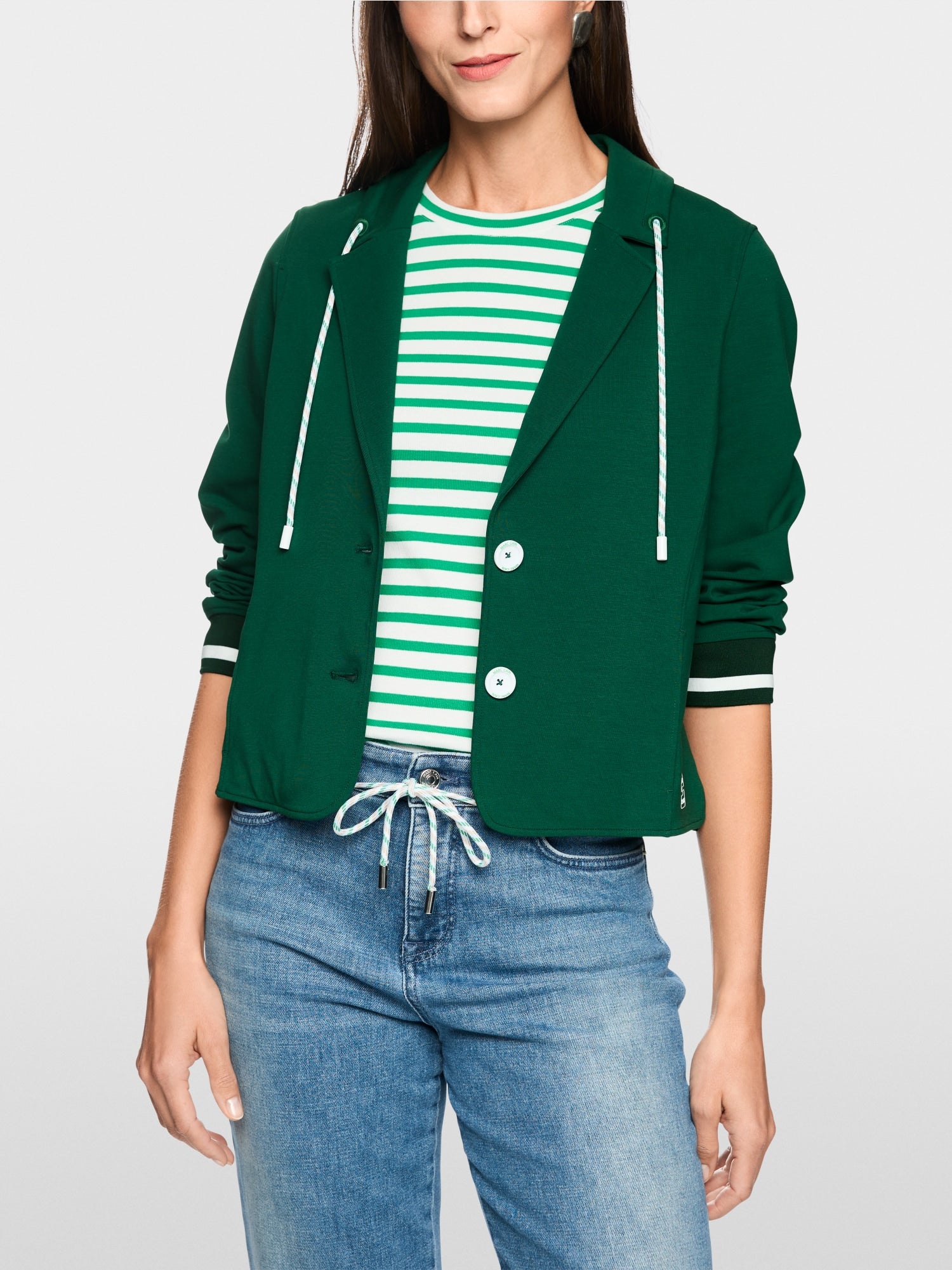 Sporty blazer with striped details