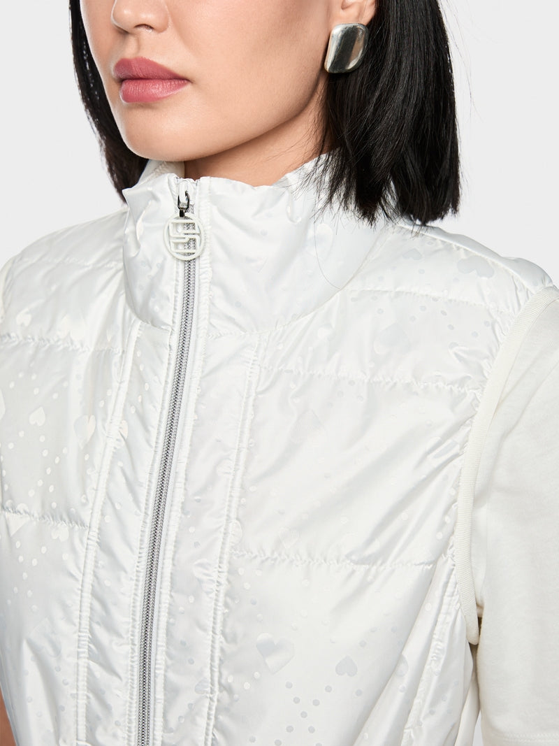 Padded gilet with heart print