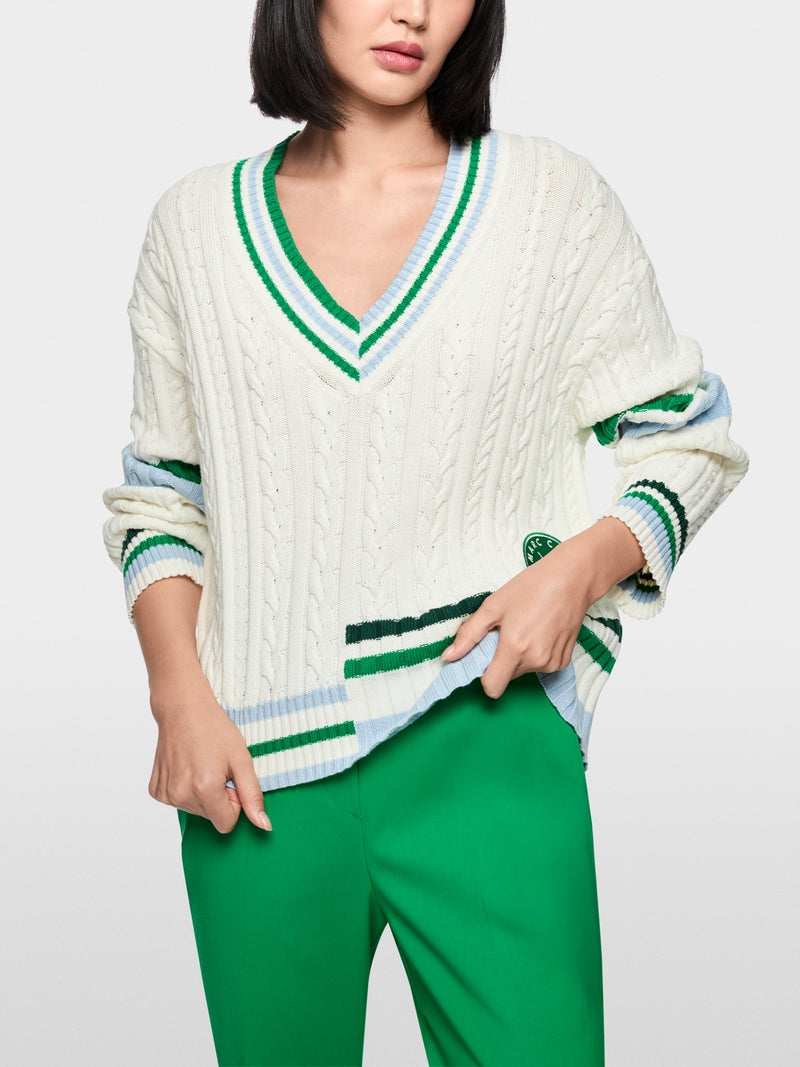 ‘Rethink Together’ cable knit jumper