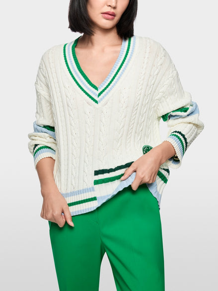 ‘Rethink Together’ cable knit jumper