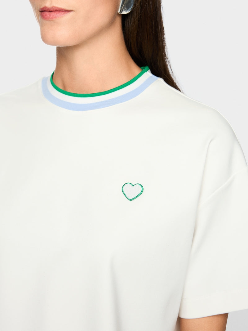 Shirt with heart and striped details