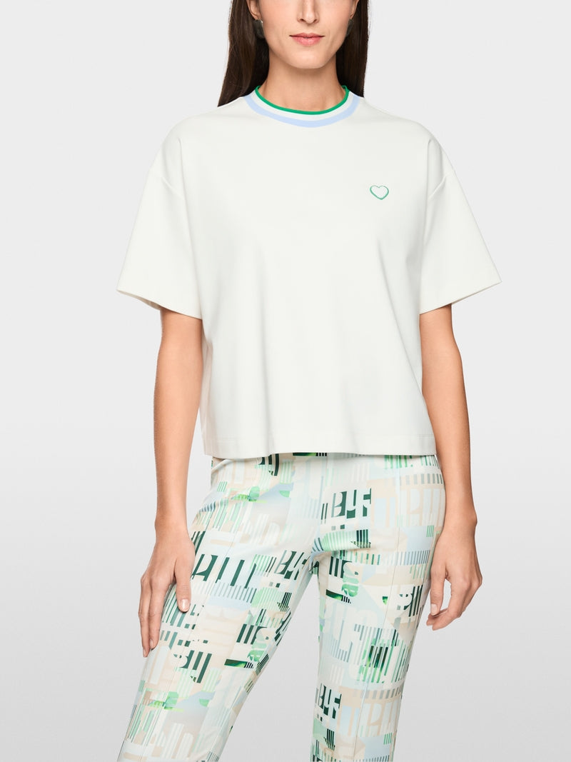 Shirt with heart and striped details