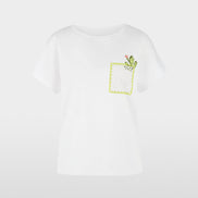 Cactus print and chest pocket T-shirt