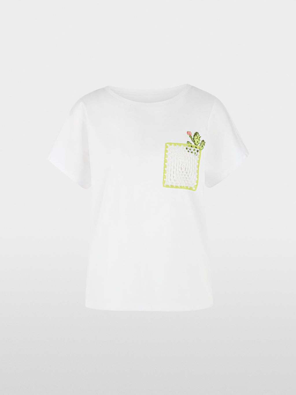 Cactus print and chest pocket T-shirt