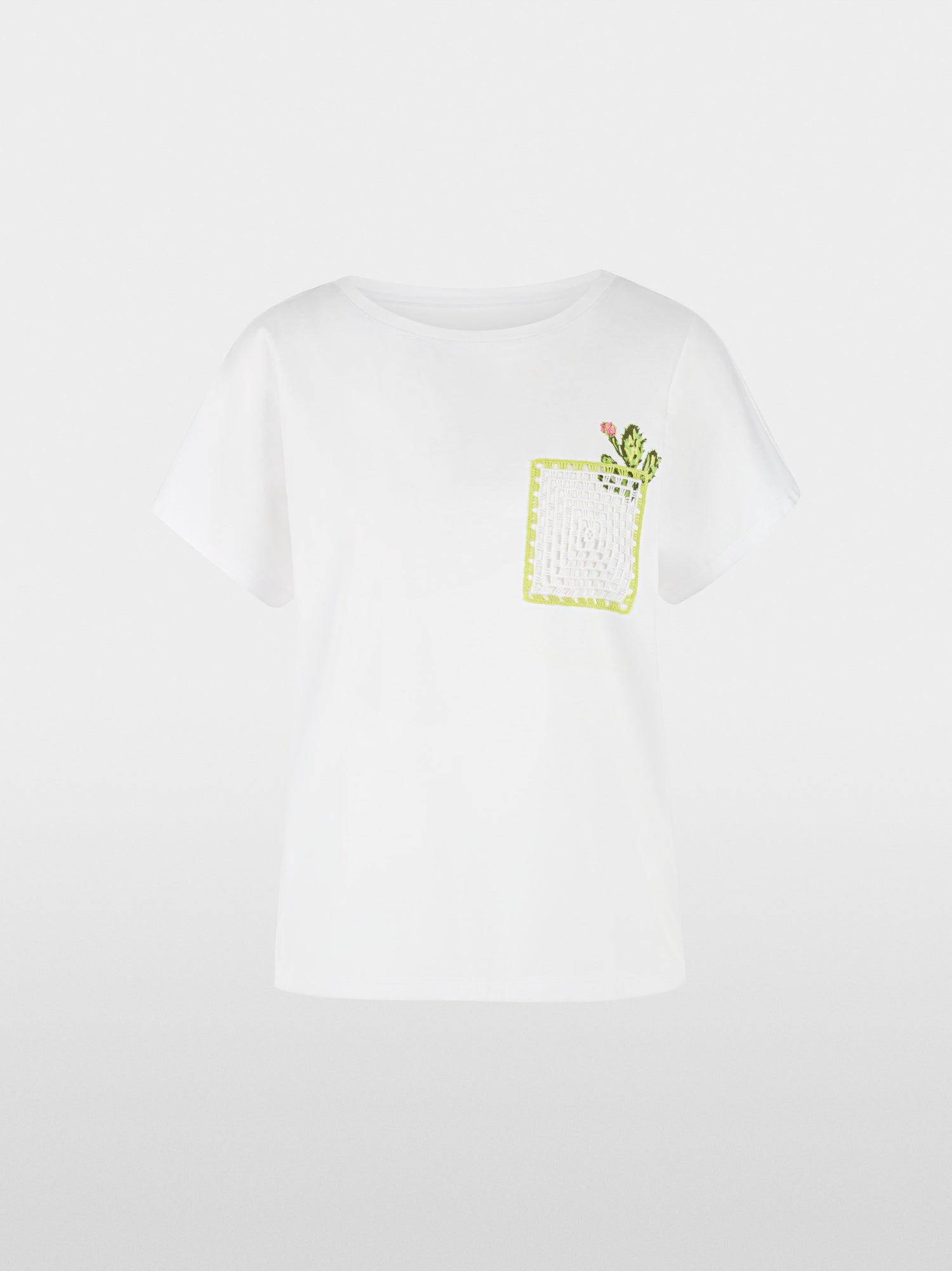 Cactus print and chest pocket T-shirt