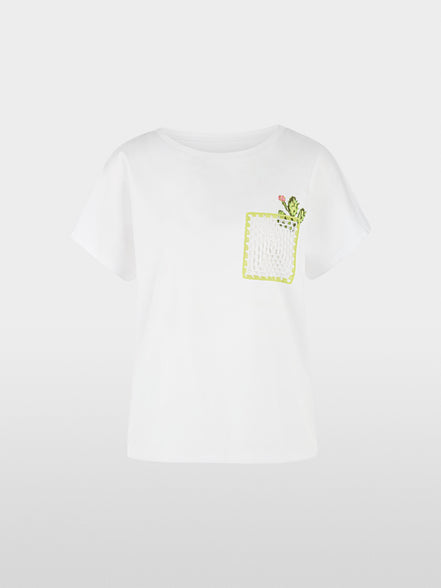 Cactus print and chest pocket T-shirt