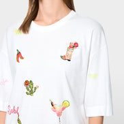 Shirt with 3/4 sleeves and patches