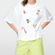 Shirt with 3/4 sleeves and patches