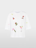 Shirt with 3/4 sleeves and patches